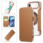 Ultra-thin Magnetic Plating Vegan Leather Phone Case, For iPhone 17 Pro Max, For iPhone 17 Pro, For iPhone 17, For iPhone Air, For iPhone 16e, For iPhone 16 Pro Max