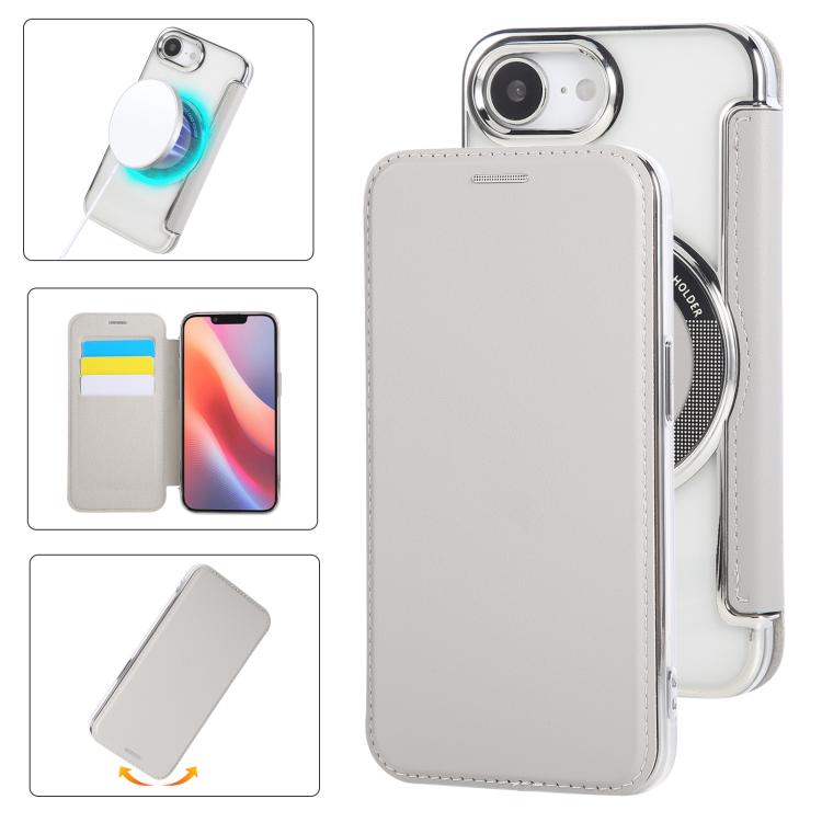 Ultra-thin Magnetic Plating Vegan Leather Phone Case, For iPhone 17 Pro Max, For iPhone 17 Pro, For iPhone 17, For iPhone Air, For iPhone 16e, For iPhone 16 Pro Max