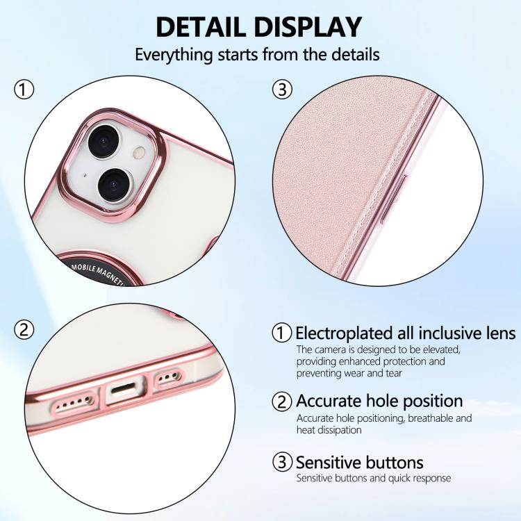 Ultra-thin Magnetic Plating Vegan Leather Phone Case, For iPhone 15, For iPhone 14 / 13, For iPhone 14 Pro, For iPhone 14 Pro Max, For iPhone 13 Pro Max, For iPhone 13 Pro