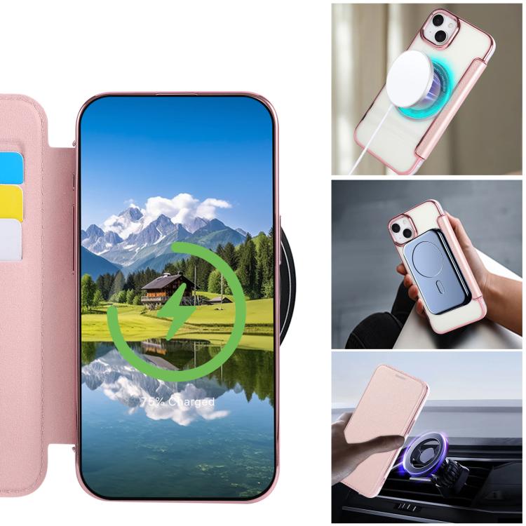 Ultra-thin Magnetic Plating Vegan Leather Phone Case, For iPhone 15, For iPhone 14 / 13, For iPhone 14 Pro, For iPhone 14 Pro Max, For iPhone 13 Pro Max, For iPhone 13 Pro