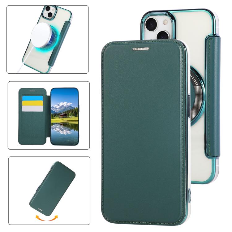 Ultra-thin Magnetic Plating Vegan Leather Phone Case, For iPhone 15, For iPhone 14 / 13, For iPhone 14 Pro, For iPhone 14 Pro Max, For iPhone 13 Pro Max, For iPhone 13 Pro