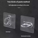 100pcs/Pack Multifunctional Transparent Self-Adhesive Round Hook