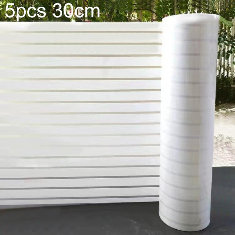 5pcs/Pack Static Electricity Anti-Collision Striped Frosted Privacy Glass Sticker, Small Stripes 30cm x 1m, Small Stripes 40cm x 1m, Small Stripes 50cm x 1m, Large Stripes 30cm x 1m, Large Stripes 40cm x 1m, Large Stripes 50cm x 1m                     ...