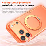 غطاء هاتف مغناطيسي من الجلد النباتي مع حامل دوار 360 درجة، لهواتف iPhone 17 Pro Max، iPhone 17 Pro، iPhone 17