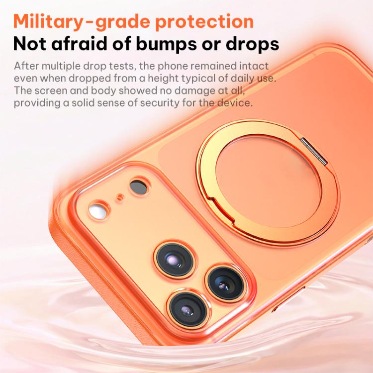 غطاء هاتف مغناطيسي من الجلد النباتي مع حامل دوار 360 درجة، لهواتف iPhone 17 Pro Max، iPhone 17 Pro، iPhone 17