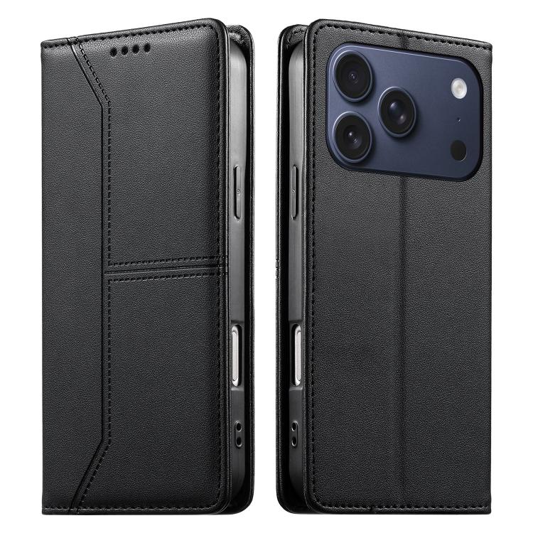 غطاء هاتف من الجلد النباتي مع خط مخيط، مغناطيسي ويدعم RFID، لهواتف iPhone 17e / 16e، iPhone 17 Pro Max، iPhone 17 Pro، iPhone 17، iPhone Air، iPhone 16 Pro Max، iPhone 16 Pro، iPhone 16 Plus، iPhone 16