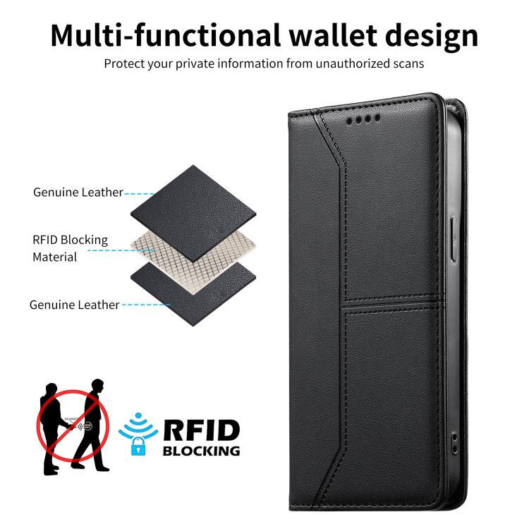 Stitched Line Magnetic RFID Vegan Leather Phone Case, For iPhone X / XS, For iPhone XR, For iPhone XS Max, For iPhone 8 Plus / 7 Plus