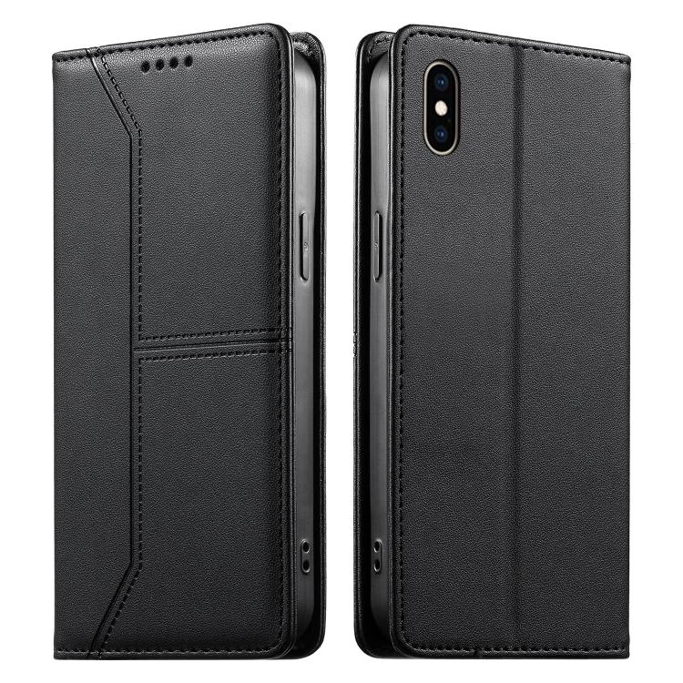 Stitched Line Magnetic RFID Vegan Leather Phone Case, For iPhone X / XS, For iPhone XR, For iPhone XS Max, For iPhone 8 Plus / 7 Plus