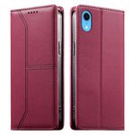 Stitched Line Magnetic RFID Vegan Leather Phone Case, For iPhone X / XS, For iPhone XR, For iPhone XS Max, For iPhone 8 Plus / 7 Plus