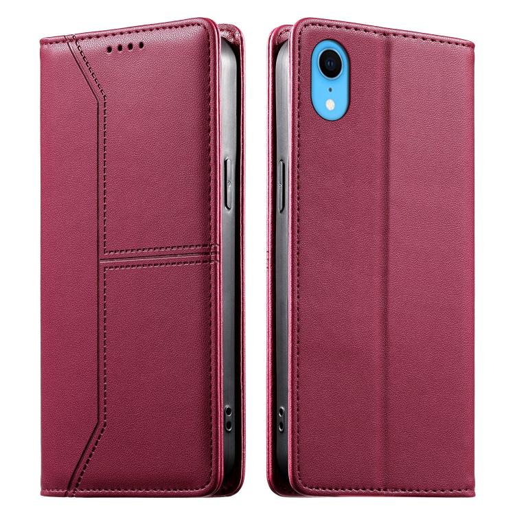 Stitched Line Magnetic RFID Vegan Leather Phone Case, For iPhone X / XS, For iPhone XR, For iPhone XS Max, For iPhone 8 Plus / 7 Plus