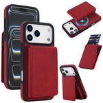 Retro Faux Leather Detachable Spring Loaded Card Bag Magnetic RFID Phone Case, For iPhone 17e / 16e, For iPhone 17 Pro Max, For iPhone 17 Pro, For iPhone 15 Plus, For iPhone 15, For iPhone 14 Plus, For iPhone 14 / 13, For iPhone 12 / 12 Pro