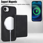 Retro Faux Leather Detachable Spring Loaded Card Bag Magnetic RFID Phone Case, For iPhone 17e / 16e, For iPhone 17 Pro Max, For iPhone 17 Pro, For iPhone 15 Plus, For iPhone 15, For iPhone 14 Plus, For iPhone 14 / 13, For iPhone 12 / 12 Pro