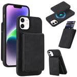 Retro Faux Leather Detachable Spring Loaded Card Bag Magnetic RFID Phone Case, For iPhone 17e / 16e, For iPhone 17 Pro Max, For iPhone 17 Pro, For iPhone 15 Plus, For iPhone 15, For iPhone 14 Plus, For iPhone 14 / 13, For iPhone 12 / 12 Pro