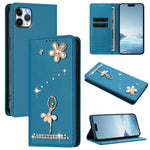 Ballet Girl Diamond Studded RFID Vegan Leather Phone Case, For iPhone 13 Pro, For iPhone 12 / 12 Pro, For iPhone 12 Pro Max, For iPhone 11 Pro Max, For iPhone 11, For iPhone 11 Pro
