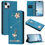 Ballet Girl Diamond Studded RFID Vegan Leather Phone Case, For iPhone 15, For iPhone 14 Plus, For iPhone 14 / 13, For iPhone 14 Pro, For iPhone 14 Pro Max, For iPhone 13 Pro Max