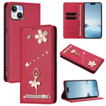Ballet Girl Diamond Studded RFID Vegan Leather Phone Case, For iPhone 15, For iPhone 14 Plus, For iPhone 14 / 13, For iPhone 14 Pro, For iPhone 14 Pro Max, For iPhone 13 Pro Max