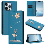 Ballet Girl Diamond Studded RFID Vegan Leather Phone Case, For iPhone 15, For iPhone 14 Plus, For iPhone 14 / 13, For iPhone 14 Pro, For iPhone 14 Pro Max, For iPhone 13 Pro Max