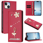 Ballet Girl Diamond Studded RFID Vegan Leather Phone Case, For iPhone 15, For iPhone 14 Plus, For iPhone 14 / 13, For iPhone 14 Pro, For iPhone 14 Pro Max, For iPhone 13 Pro Max
