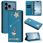 Ballet Girl Diamond Studded RFID Vegan Leather Phone Case, For iPhone 17e / 16e, For iPhone 17 Pro Max, For iPhone 17 Pro, For iPhone 17, For iPhone Air, For iPhone 16 Pro Max