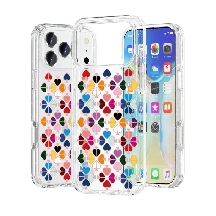 غطاء هاتف بنمط قلب أحمر كريستالي متلألئ، لهواتف iPhone 17 Pro Max، iPhone 17 Pro