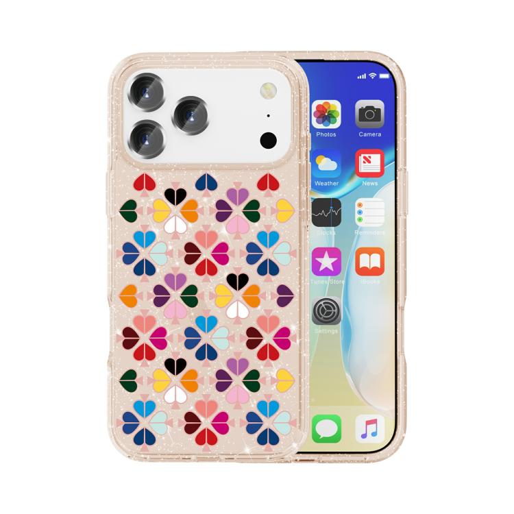 غطاء هاتف بنمط قلب أحمر كريستالي متلألئ، لهواتف iPhone 17 Pro Max، iPhone 17 Pro