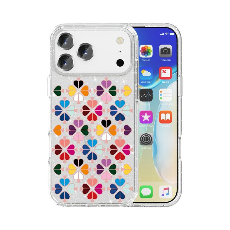 غطاء هاتف بنمط قلب أحمر كريستالي متلألئ، لهواتف iPhone 17 Pro Max، iPhone 17 Pro