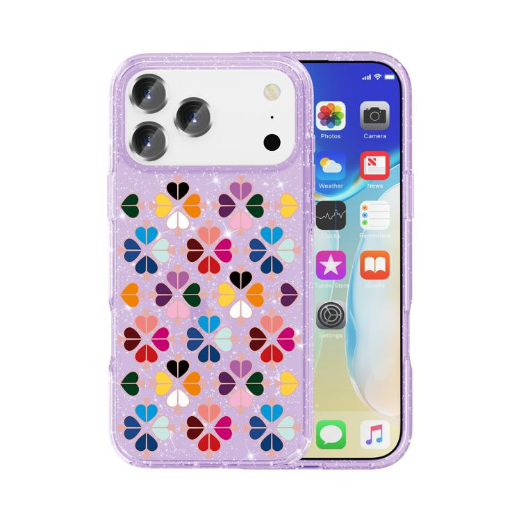 غطاء هاتف بنمط قلب أحمر كريستالي متلألئ، لهواتف iPhone 17 Pro Max، iPhone 17 Pro