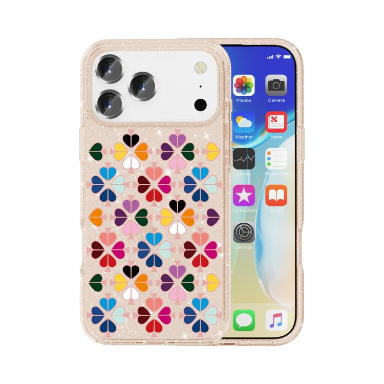 غطاء هاتف بنمط قلب أحمر كريستالي متلألئ، لهواتف iPhone 17 Pro Max، iPhone 17 Pro