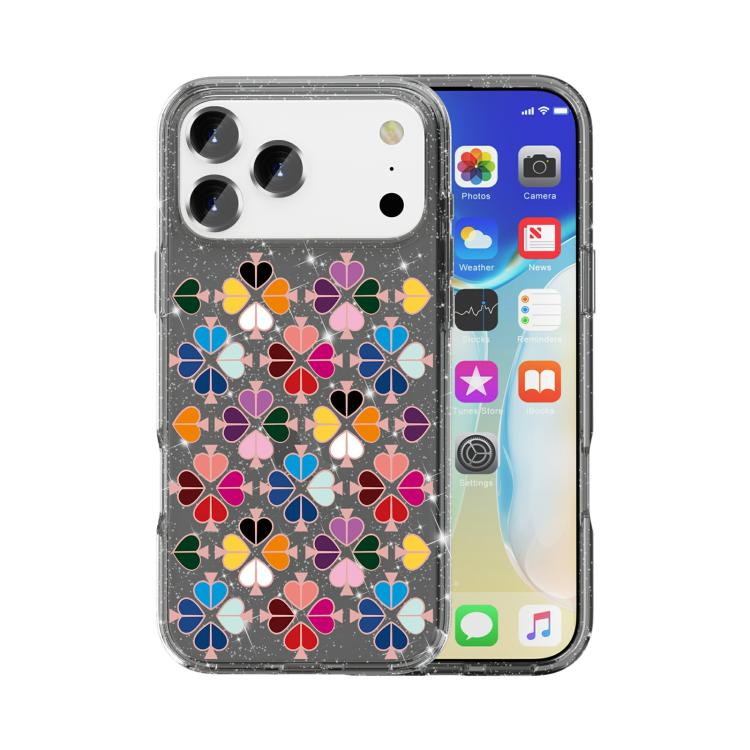 غطاء هاتف بنمط قلب أحمر كريستالي متلألئ، لهواتف iPhone 17 Pro Max، iPhone 17 Pro