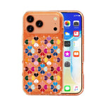 غطاء هاتف بنمط قلب أحمر كريستالي متلألئ، لهواتف iPhone 17 Pro Max، iPhone 17 Pro
