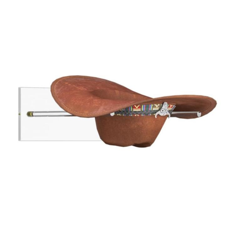 Wall-Mounted Clear Acrylic Cowboy Hat Storage Rack Sun Hat Display Stand, Single Pack, 2pcs/Pack