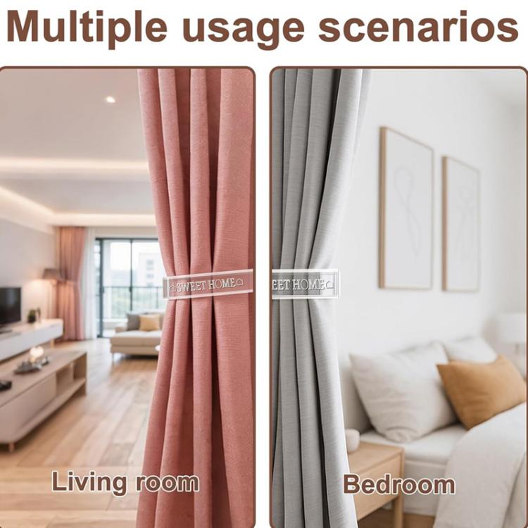 1 Pair/Pack Clear Acrylic Curtain Tieback Holder Curtain Clips, Support Drill-free and Drilled Installation