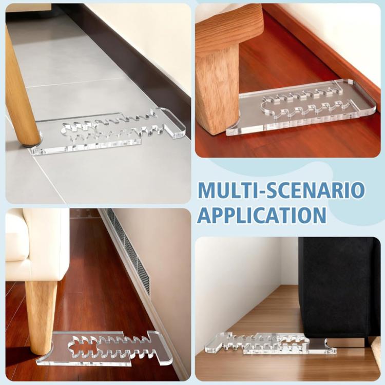 Adjustable Clear Acrylic Furniture Anti-Slip Protective Gasket Wall Spacers, Single Set/Pack, Two Set/Pack