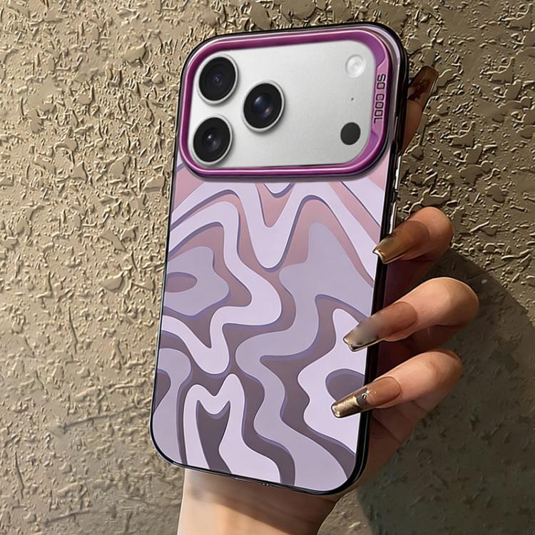 غطاء هاتف من PC ثنائي الطبقة مع نمط خطوط متموجة ومطفأ IMD، لهواتف iPhone 17e / 16e، iPhone 17 Pro Max، iPhone 17 Pro، iPhone 17، iPhone Air، iPhone 16 Pro Max، iPhone 16 Pro، iPhone 16 Plus، iPhone 16