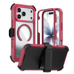 غطاء هاتف أكريليك كامل التغطية مغناطيسي مع مشبك خلفي، لهواتف iPhone 17 Pro Max، iPhone 17 Pro، iPhone 17، iPhone Air، iPhone 16 Pro Max، iPhone 16 Pro