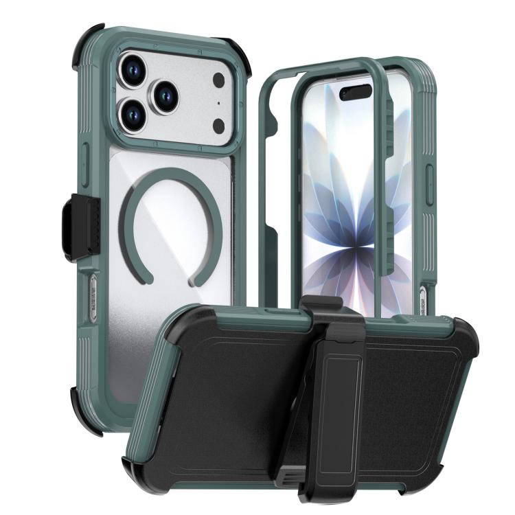 غطاء هاتف أكريليك كامل التغطية مغناطيسي مع مشبك خلفي، لهواتف iPhone 17 Pro Max، iPhone 17 Pro، iPhone 17، iPhone Air، iPhone 16 Pro Max، iPhone 16 Pro