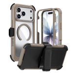 غطاء هاتف أكريليك كامل التغطية مغناطيسي مع مشبك خلفي، لهواتف iPhone 17 Pro Max، iPhone 17 Pro، iPhone 17، iPhone Air، iPhone 16 Pro Max، iPhone 16 Pro