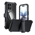 غطاء هاتف أكريليك كامل التغطية مغناطيسي مع مشبك خلفي، لهواتف iPhone 17 Pro Max، iPhone 17 Pro، iPhone 17، iPhone Air، iPhone 16 Pro Max، iPhone 16 Pro