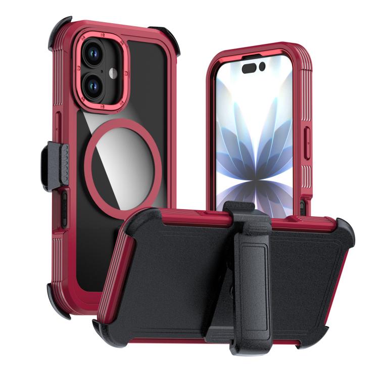 غطاء هاتف أكريليك كامل التغطية مغناطيسي مع مشبك خلفي، لهواتف iPhone 17 Pro Max، iPhone 17 Pro، iPhone 17، iPhone Air، iPhone 16 Pro Max، iPhone 16 Pro