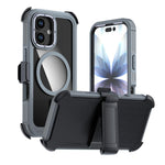 غطاء هاتف أكريليك كامل التغطية مغناطيسي مع مشبك خلفي، لهواتف iPhone 17 Pro Max، iPhone 17 Pro، iPhone 17، iPhone Air، iPhone 16 Pro Max، iPhone 16 Pro