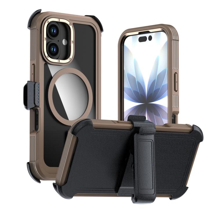 غطاء هاتف أكريليك كامل التغطية مغناطيسي مع مشبك خلفي، لهواتف iPhone 17 Pro Max، iPhone 17 Pro، iPhone 17، iPhone Air، iPhone 16 Pro Max، iPhone 16 Pro
