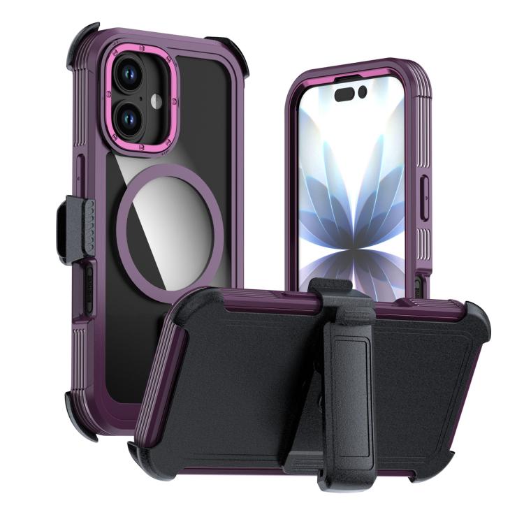 غطاء هاتف أكريليك كامل التغطية مغناطيسي مع مشبك خلفي، لهواتف iPhone 17 Pro Max، iPhone 17 Pro، iPhone 17، iPhone Air، iPhone 16 Pro Max، iPhone 16 Pro