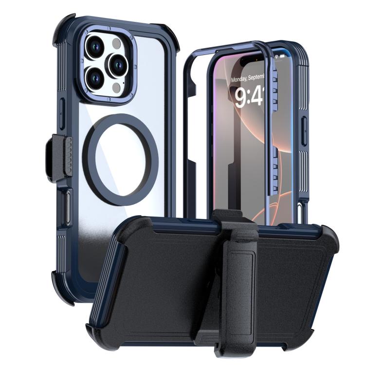 غطاء هاتف أكريليك كامل التغطية مغناطيسي مع مشبك خلفي، لهواتف iPhone 17 Pro Max، iPhone 17 Pro، iPhone 17، iPhone Air، iPhone 16 Pro Max، iPhone 16 Pro