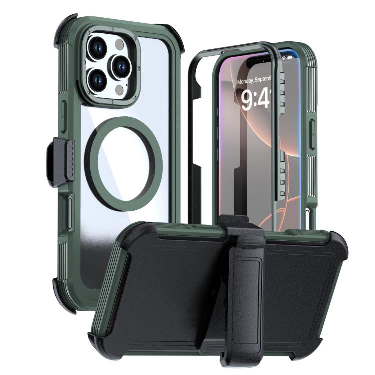غطاء هاتف أكريليك كامل التغطية مغناطيسي مع مشبك خلفي، لهواتف iPhone 17 Pro Max، iPhone 17 Pro، iPhone 17، iPhone Air، iPhone 16 Pro Max، iPhone 16 Pro