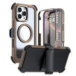 غطاء هاتف أكريليك كامل التغطية مغناطيسي مع مشبك خلفي، لهواتف iPhone 17 Pro Max، iPhone 17 Pro، iPhone 17، iPhone Air، iPhone 16 Pro Max، iPhone 16 Pro