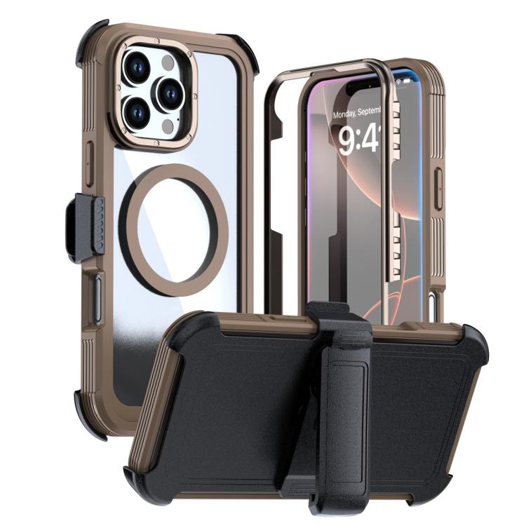 غطاء هاتف أكريليك كامل التغطية مغناطيسي مع مشبك خلفي، لهواتف iPhone 17 Pro Max، iPhone 17 Pro، iPhone 17، iPhone Air، iPhone 16 Pro Max، iPhone 16 Pro