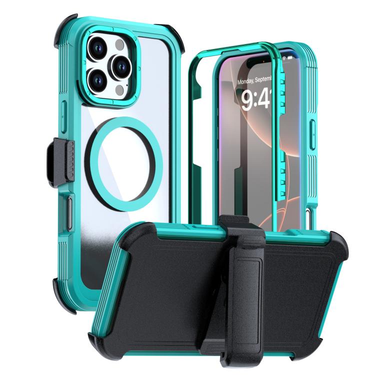 غطاء هاتف أكريليك كامل التغطية مغناطيسي مع مشبك خلفي، لهواتف iPhone 17 Pro Max، iPhone 17 Pro، iPhone 17، iPhone Air، iPhone 16 Pro Max، iPhone 16 Pro
