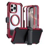 غطاء هاتف أكريليك كامل التغطية مغناطيسي مع مشبك خلفي، لهواتف iPhone 17 Pro Max، iPhone 17 Pro، iPhone 17، iPhone Air، iPhone 16 Pro Max، iPhone 16 Pro