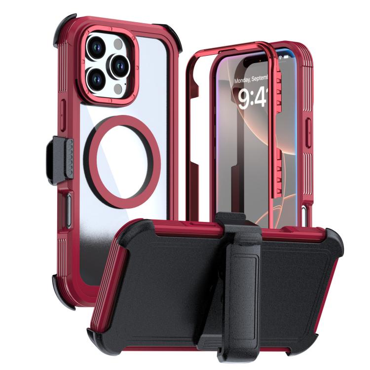 غطاء هاتف أكريليك كامل التغطية مغناطيسي مع مشبك خلفي، لهواتف iPhone 17 Pro Max، iPhone 17 Pro، iPhone 17، iPhone Air، iPhone 16 Pro Max، iPhone 16 Pro