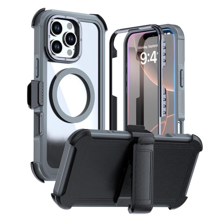 غطاء هاتف أكريليك كامل التغطية مغناطيسي مع مشبك خلفي، لهواتف iPhone 17 Pro Max، iPhone 17 Pro، iPhone 17، iPhone Air، iPhone 16 Pro Max، iPhone 16 Pro